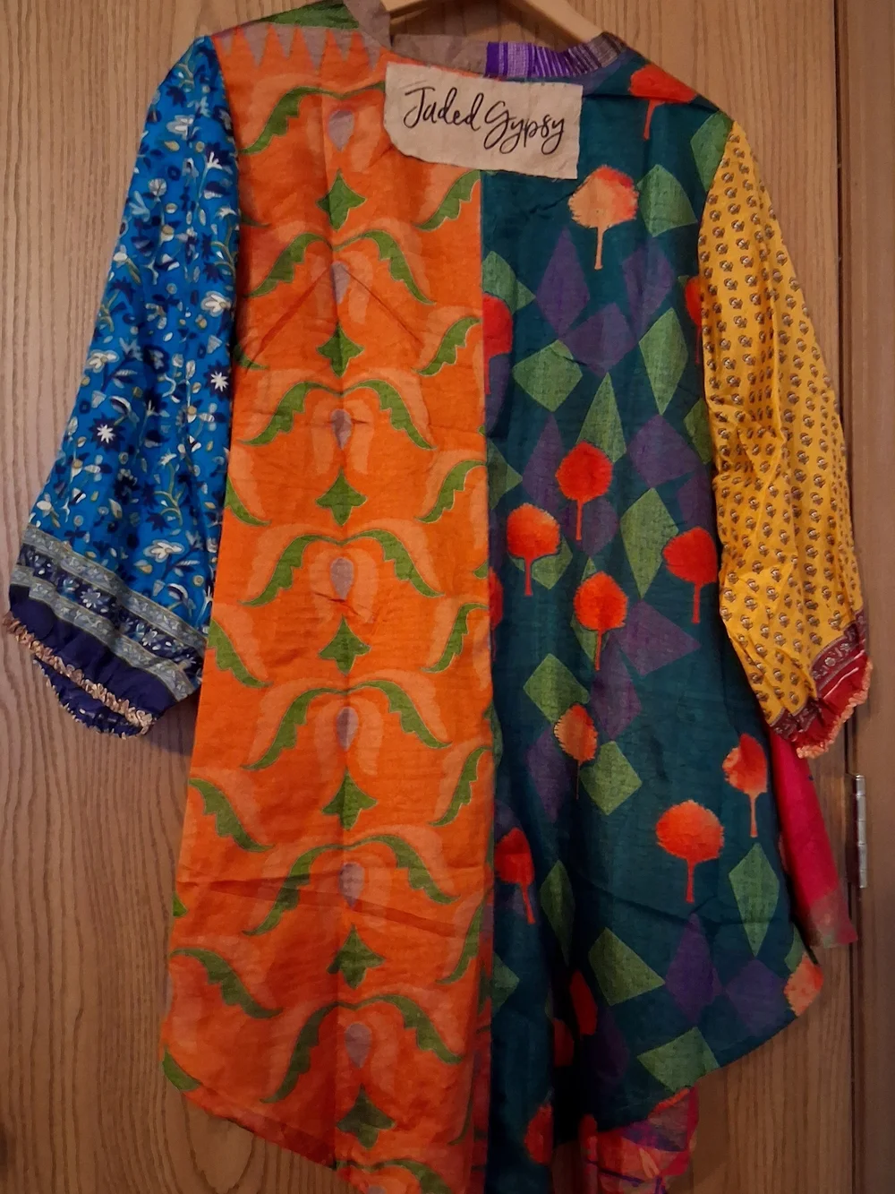 Jaded Gypsy Patchwork Woman's Multicolor Boho Kimono One Size - Picture 7 of 8